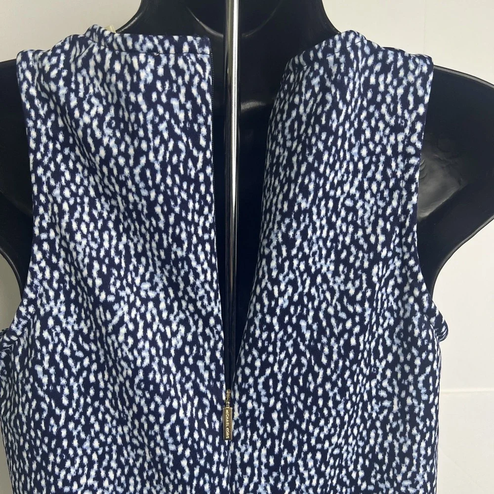 Michael Kors (MK) Women's Printed Blue Tank Top Zipper Back Size Small~‎ NWT